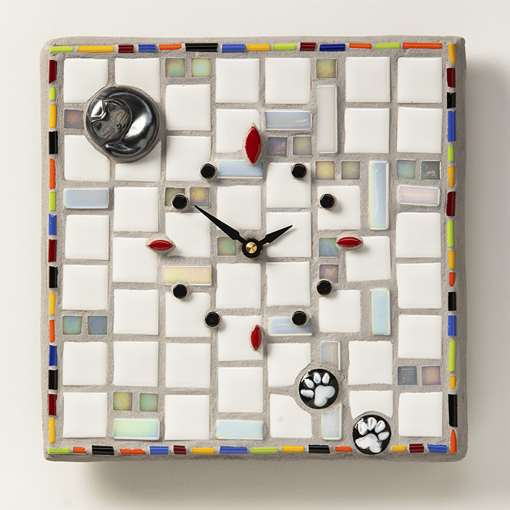 Kitty Mosaic Clock